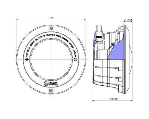 Корпус прожектора Aquaviva PAR56 NP300-S накладка, латунные вставки