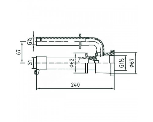 Проход стеновой Fitstar 8669850 для Standard, под форсунки ВР 1 1/2", 240 мм