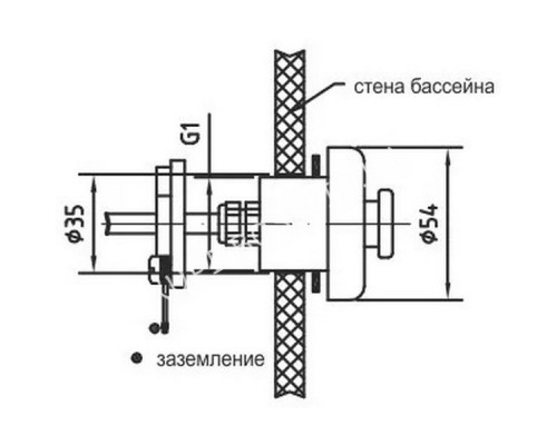 Пневмокнопка Fitstar 8720020, пневмошлангом 5м, конргайкой G1
