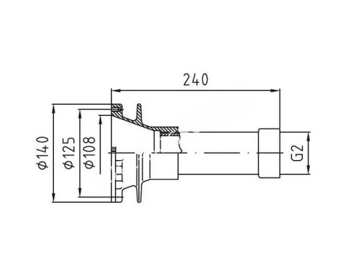 Проход стеновой Fitstar 8661050, для Standard, под форсунки, 2", 240 мм