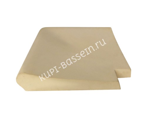 Внешний прямой угловой копинговый камень Carobbio Standard гладкий, 370x370 мм (песочный)