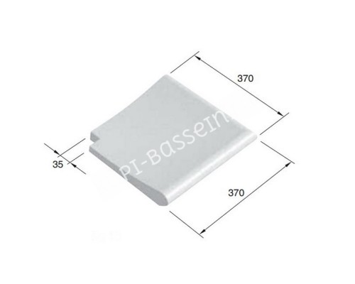 Внешний прямой угловой копинговый камень Carobbio Standard гладкий, 370x370 мм (песочный)