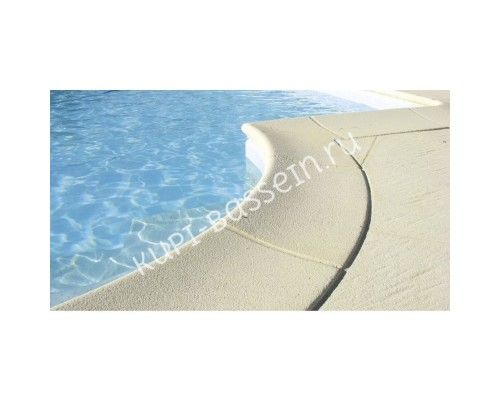 Внешний прямой угловой копинговый камень Carobbio Standard гладкий, 370x370 мм (песочный)