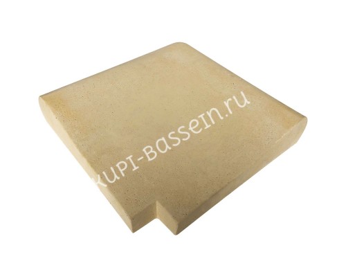 Внешний прямой угловой копинговый камень Carobbio Expo, 370x370 мм (песочный)