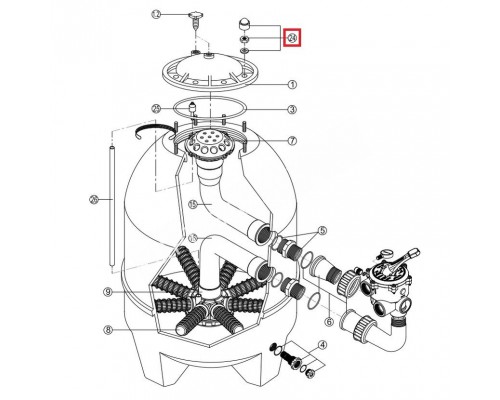 Гайка, шайба, колпачок крышки (комплект 8 шт.) RRFI0024.00R
