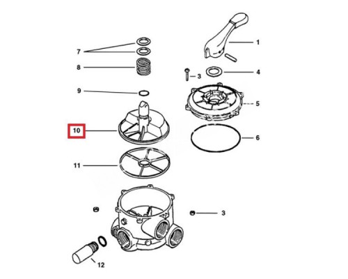 Исполнительный механизм 6-ти поз.вентиля 2" Hayward (SPX0715C)