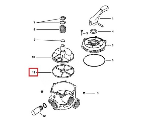 Уплотнительное кольцо клапана 6-ти поз.вентиля 2" Hayward (SPX0715D)