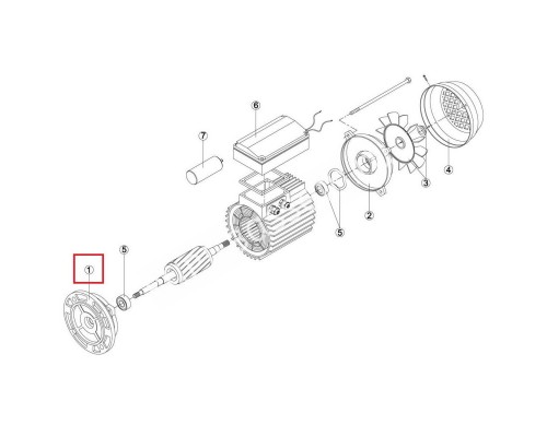Передний фланец электродвигателя насоса Fiberpool BCP/BC/BCPG/BCG/BTP (MEC 112)