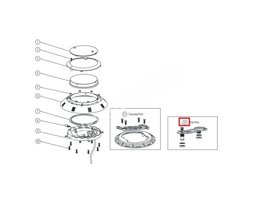 Крепление для прожекторов Aquaviva LED/UL-P100 под лайнер