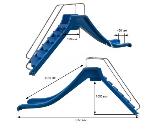 Водный аттракцион Aquaviva Горка, прямая со ступеньками