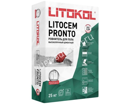 Ровнитель для пола на цементной основе Lotikol LITOCEM PRONTO 25 кг Ровнитель для пола на цементной основе Lotikol LITOCEM PRONTO 25 кг