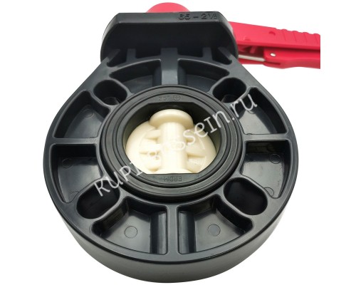 Дисковый поворотный затвор d63 с ручкой, уплотнение EPDM AQUAVIVA 