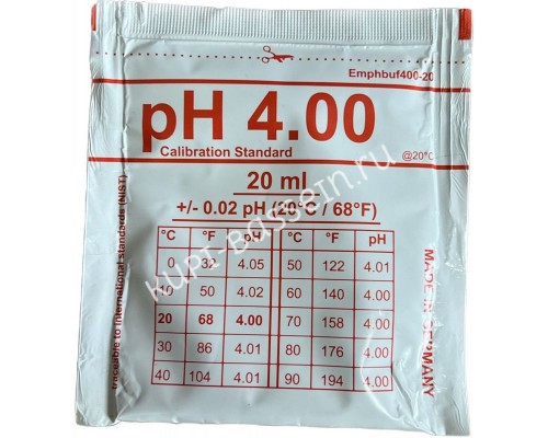 Калибровочный раствор pH 4.00 20ml