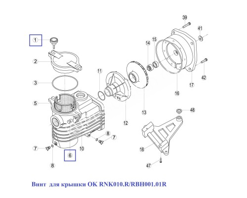 Винт  для крышки OK RNK010.R/RBH001.01R