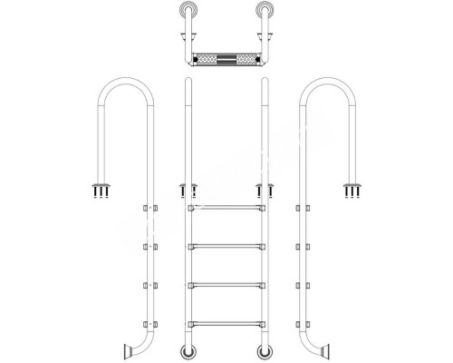 Лестница Emaux Muro MUF415-SR (4 ступени) Лестница Emaux Muro MUF415-SR (4 ступени)