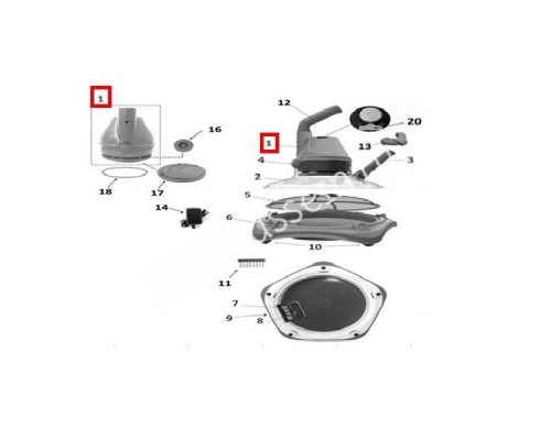 Блок мотор и аккумулятор Kokido для пылесоса TELSA 80 EV80CBX/17/EU