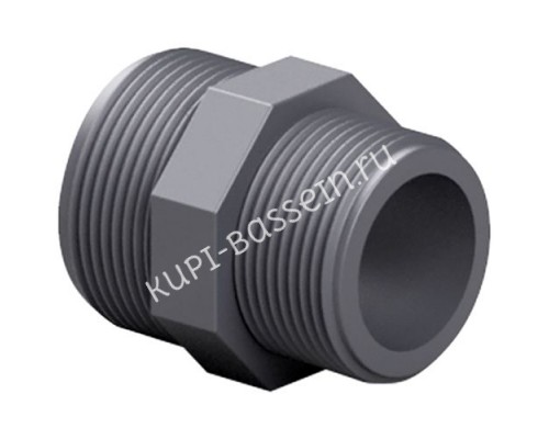 Ниппель ПВХ Effast RERNRE050E переходной, с наружной резьбой, d1.5"х1-1/4"