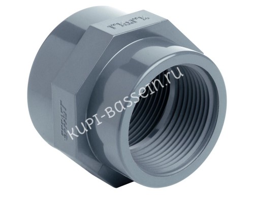 Муфта ПВХ Effast RERMRE050E редукционная, с внутренней резьбой d1-1/2"х1-1/4" Муфта ПВХ Effast RERMRE050E редукционная, с внутренней резьбой d1-1/2"х1-1/4"