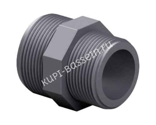 Ниппель ПВХ Effast RERNRE040D переходной, с наружной резьбой, d1-1/4"х1"