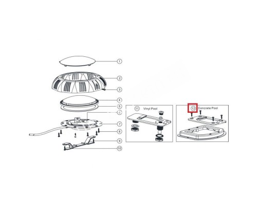 Крепление для прожекторов Aquaviva LED/UL-TP100 под бетон Крепление для прожекторов Aquaviva LED/UL-TP100 под бетон