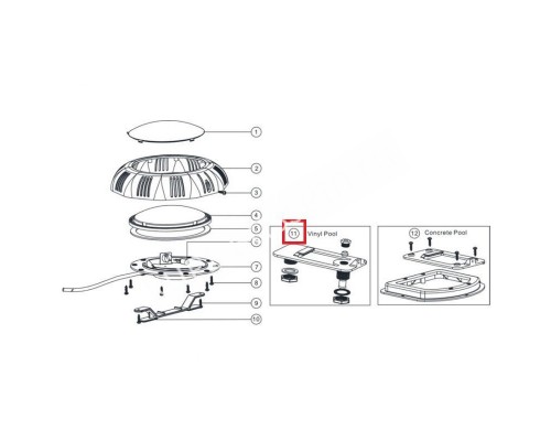 Крепление для прожекторов Aquaviva LED/UL-TP100 под лайнер Крепление для прожекторов Aquaviva LED/UL-TP100 под лайнер