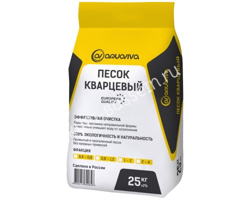 Песок кварцевый 25кг Aquaviva 0,8-2,0 мм Песок кварцевый 25кг Aquaviva 0,8-2,0 мм