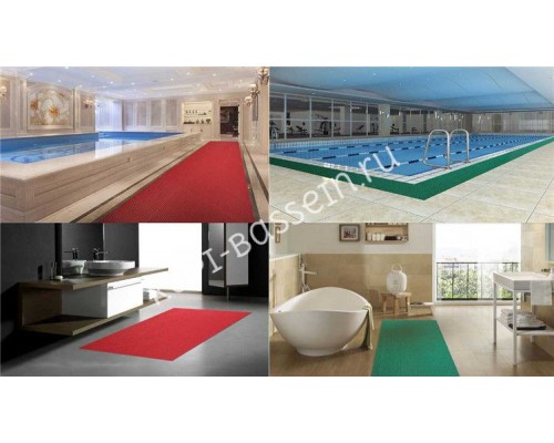 Противоскользящий ПВХ настил AquaViva синий, толщиной 5 мм (2,6 кг\м2, 0,9х15 м)