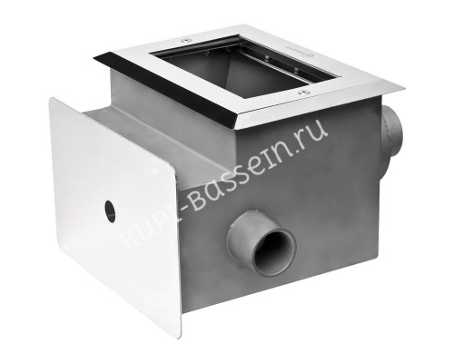 Скиммер с квадратной крышкой 25м2, 2" бетон, AISI 304 для бассейна