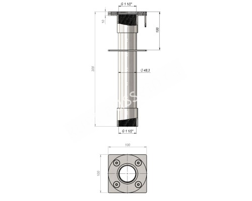 Стеновой проход Aquaviva 1,5'', лайнер, AISI 304
