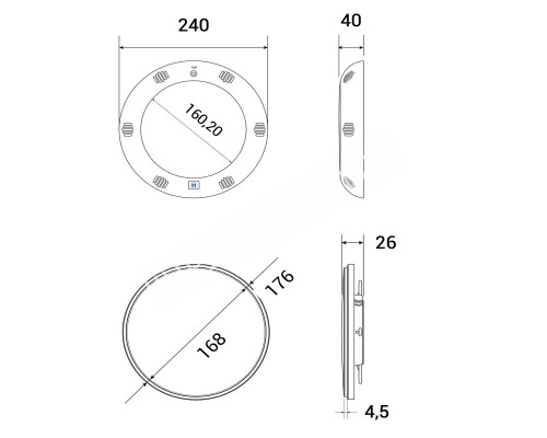 Лицевая рамка для Hayward LED ColorLogic FLAT, light grey