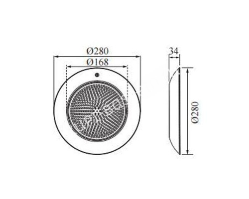 Прожектор светодиодный AquaViva HJ-WM-SS280FGV для бассейна, 18W