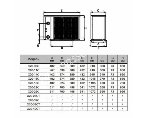 Тепловой насос Fairland X20-16 инвертор для бассейна (40-75 м³, 16,5 кВт)