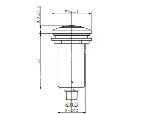 Кнопка пневмо 65мм, хромированная