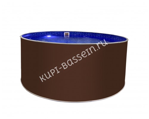Бассейн круглый Лагуна 2,50 х 1,25 темный шоколад RAL8017 с каркасом