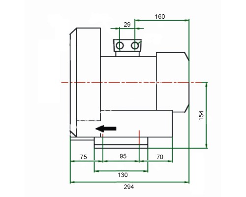 Компрессор HPE 0,85 кВт, 145 м³/ч, 1?, 220V для бассейна
