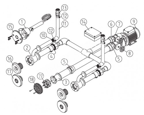 Основной комплект Standard, RG-бронза, 2 форсунки, для бетон.бас., насос-0,5 кВт, 230 В Основной комплект Standard, RG-бронза, 2 форсунки, для бетон.бас., насос-0,5 кВт, 230 В