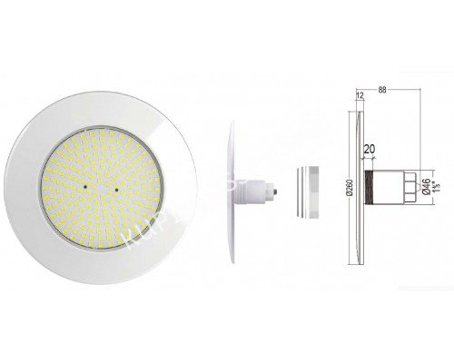 Светильник N861, LED, RGB 2 пр., встраиваемый для бассейна, 25Вт, 12ВAC, ABS Светильник N861, LED, RGB 2 пр., встраиваемый для бассейна, 25Вт, 12ВAC, ABS