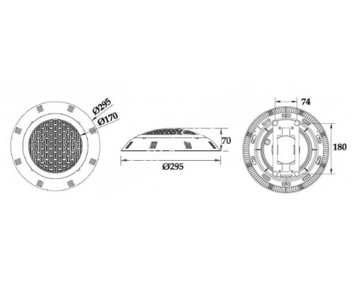 Светильник W604, LED, RGB 4 пр., накладной, бетон, для бассейна Светильник W604, LED, RGB 4 пр., накладной, бетон, для бассейна