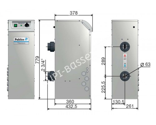 Водонагреватель Midi Heat EHD, 45 кВт, 3х15, 380В, цифровой для бассейна