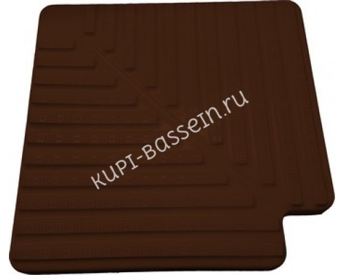 Угловая плитка 90гр. для переливной решетки, 245*35мм., цвет темно-коричн. Угловая плитка 90гр. для переливной решетки, 245*35мм., цвет темно-коричн.