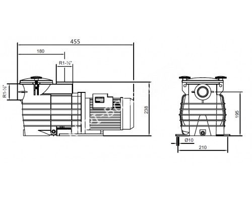 Насос Kripsol Ondina ОK-71 с префильтром для бассейна, 11,9 м³/ч, 0.75 кВт Насос Kripsol Ondina ОK-71 с префильтром для бассейна, 11,9 м³/ч, 0.75 кВт