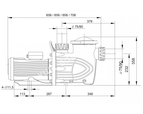 Насос PPA50-200 с префильтром 29,1м³/час для бассейна 3ф/380В Насос PPA50-200 с префильтром 29,1м³/час для бассейна 3ф/380В