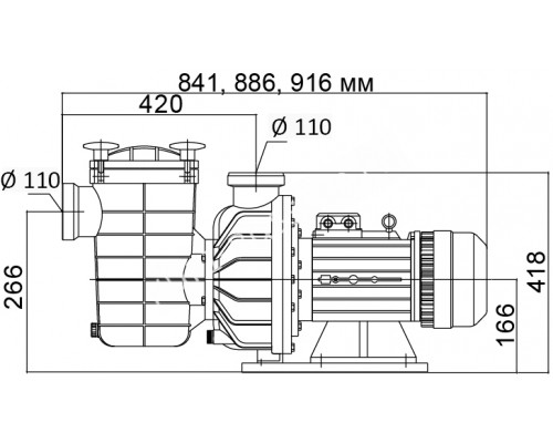 Насос FCP-4000B с префильтром для бассейна 48-86м³/час, 3ф/380В Насос FCP-4000B с префильтром для бассейна 48-86м³/час, 3ф/380В