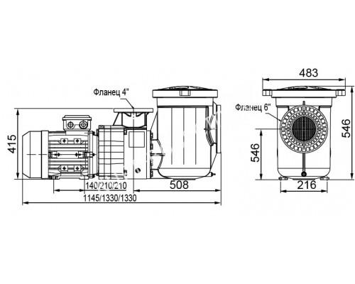 Насос FCP-20AN с префильтром для бассейна 160-176м³/час, 3ф/380В Насос FCP-20AN с префильтром для бассейна 160-176м³/час, 3ф/380В
