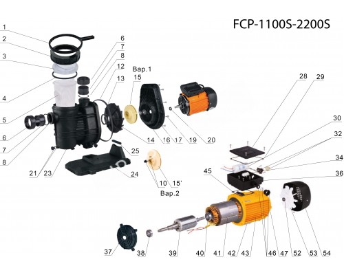 Насос FCP-1100S с префильтром для бассейна 26,1м³/час, 220В Насос FCP-1100S с префильтром для бассейна 26,1м³/час, 220В