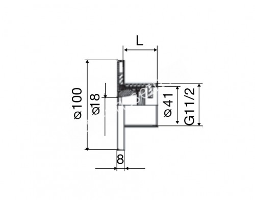 Форсунка стеновая O 100 (плитка) G2(наруж.)нерж. ст. AISI-316 и RG-бронза Форсунка стеновая O 100 (плитка) G2(наруж.)нерж. ст. AISI-316 и RG-бронза