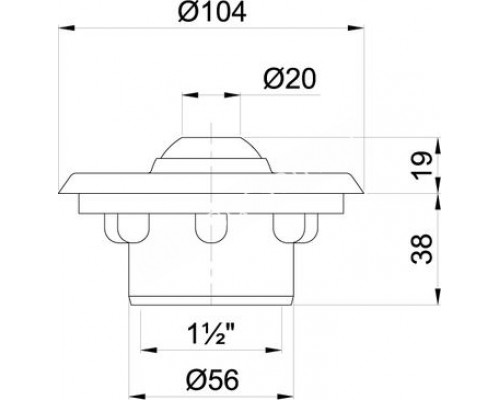 Форсунка стеновая O 107 (пленка) G1?(внутр.) нерж. ст. AISI-316 и бронза Форсунка стеновая O 107 (пленка) G1?(внутр.) нерж. ст. AISI-316 и бронза