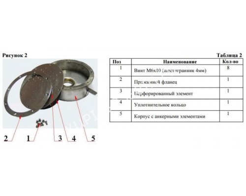 Плато аэромассажное из нерж. стали (универ.круг) M.G 240-2"Н KR