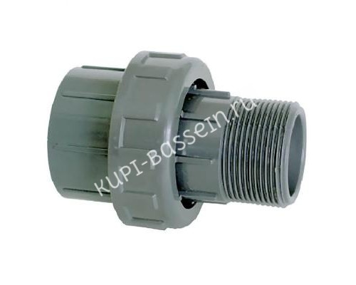 Муфта разъемная д. 50-1 1/2" с внешней резьбой Coraplax для бассейна Муфта разъемная д. 50-1 1/2" с внешней резьбой Coraplax для бассейна
