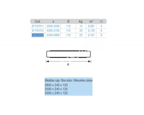 Штанга телескопическая для ролика из нерж. ст. 5,3-6,9м Flexinox (87197013)